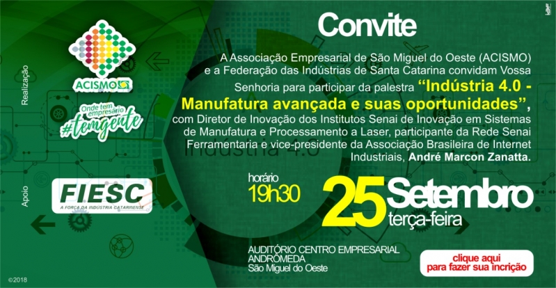 ?Indústria 4.0 é pauta de palestra promovida pela Acismo e Fiesc