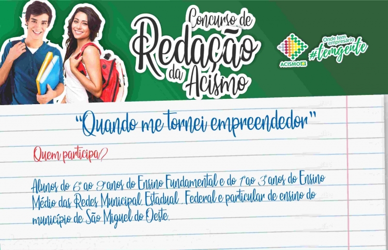 Acismo promove concurso de redação nas escolas do município